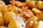 Pølsemix - kartofler, pølser og paprika i ovn