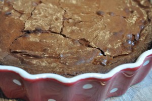 Chokoladekage med chokolade og nougat