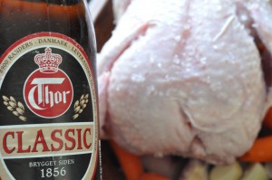 Kylling langtidsstegt i øl i Römertopf opskrift
