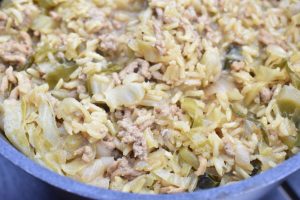 Risret med svinekød og kål - karrykål med ris 