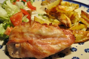 Kyllingefilet i ovn - kyllingebryst med bacon
