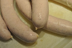 Frankfurter pølser i ovn med kartofler